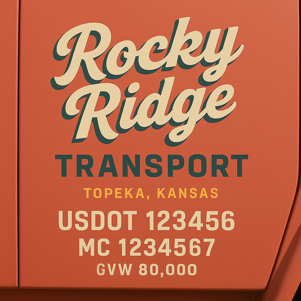 Custom Designed Trucking, Logistics, Truck Door Decal Lettering Sticker Sign (Set of 2)