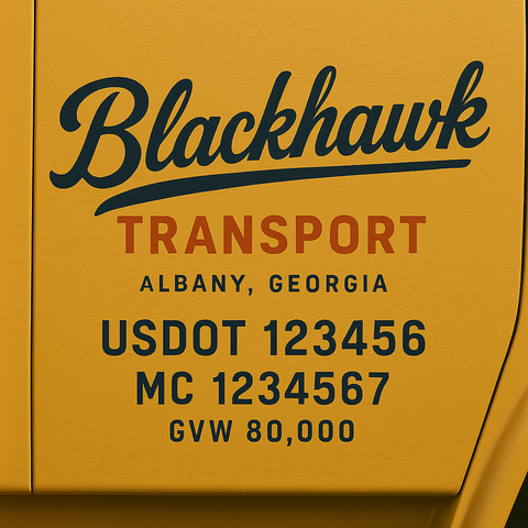 Custom Designed Trucking, Logistics, Truck Door Decal Lettering Sticker Sign (Set of 2)