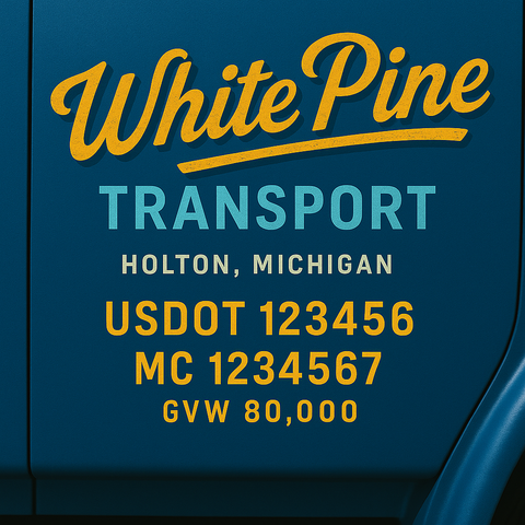Custom Designed Trucking, Logistics, Truck Door Decal Lettering Sticker Sign (Set of 2)