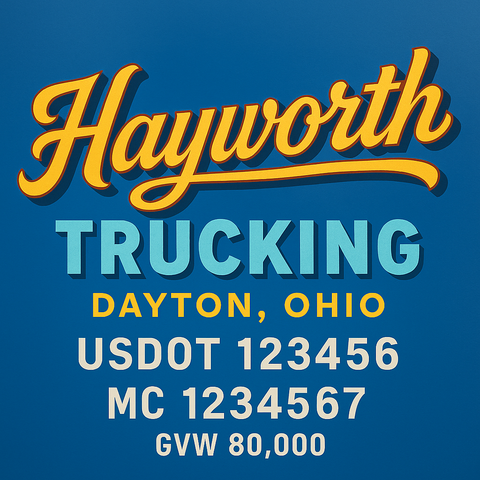 Custom Designed Trucking, Logistics, Truck Door Decal Lettering Sticker Sign (Set of 2)