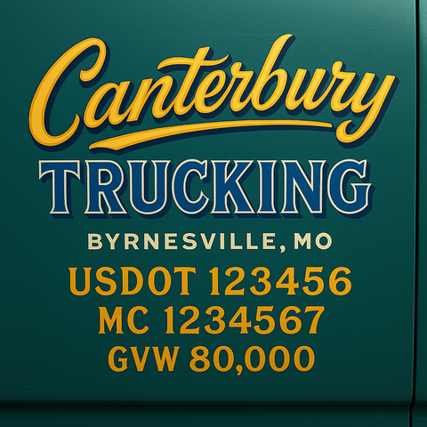Custom Designed Trucking, Logistics, Truck Door Decal Lettering Sticker Sign (Set of 2)