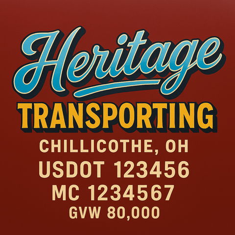 Custom Designed Trucking, Logistics, Truck Door Decal Lettering Sticker Sign (Set of 2)