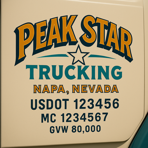 Custom Designed Trucking, Logistics, Truck Door Decal Lettering Sticker Sign (Set of 2)