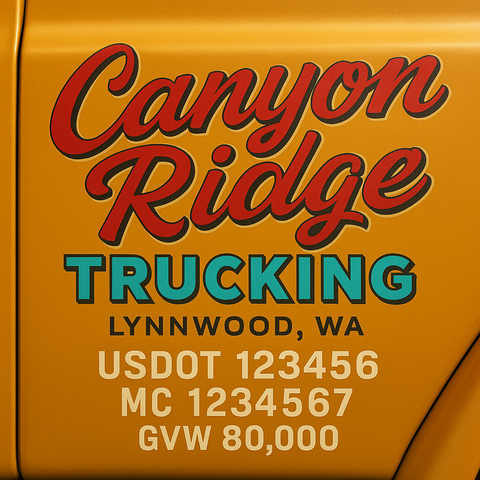 Custom Designed Trucking, Logistics, Truck Door Decal Lettering Sticker Sign (Set of 2)