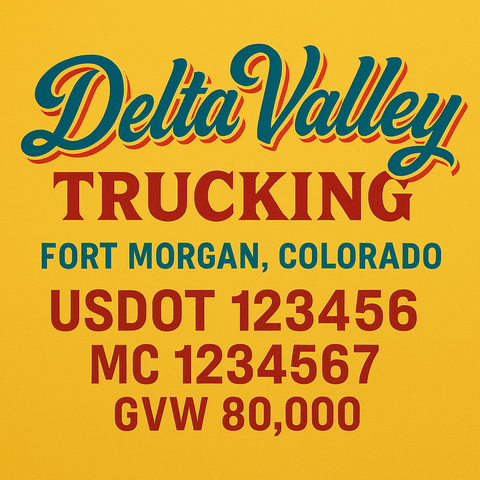 Custom Designed Trucking, Logistics, Truck Door Decal Lettering Sticker Sign (Set of 2)