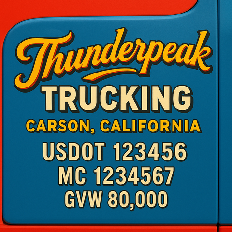Custom Designed Trucking, Logistics, Truck Door Decal Lettering Sticker Sign (Set of 2)