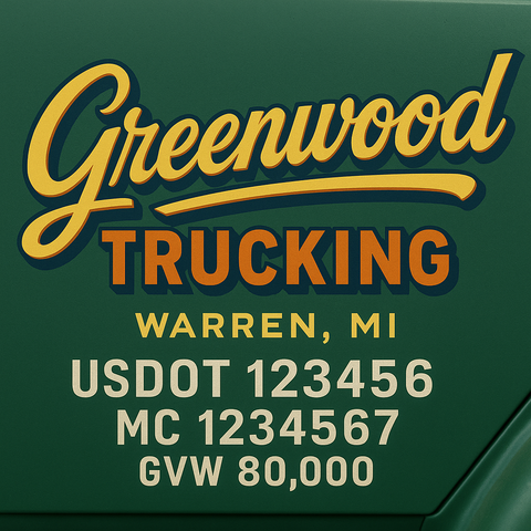 Custom Designed Trucking, Logistics, Truck Door Decal Lettering Sticker Sign (Set of 2)