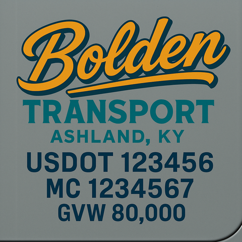 Custom Designed Trucking, Logistics, Truck Door Decal Lettering Sticker Sign (Set of 2)
