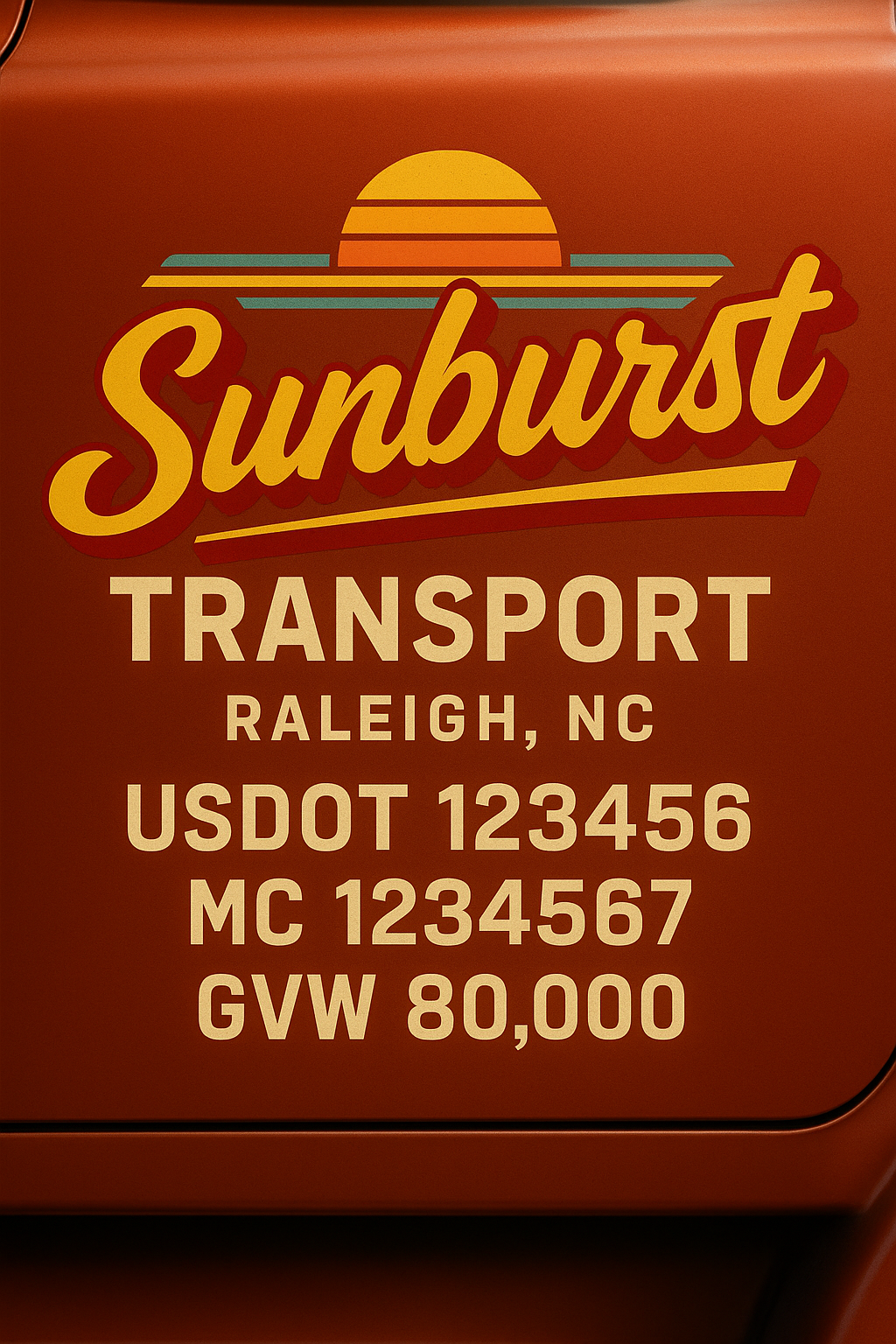 Custom Designed Trucking, Logistics, Truck Door Decal Lettering Sticker Sign (Set of 2)