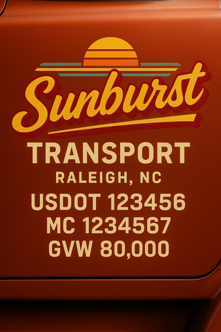Custom Designed Trucking, Logistics, Truck Door Decal Lettering Sticker Sign (Set of 2)