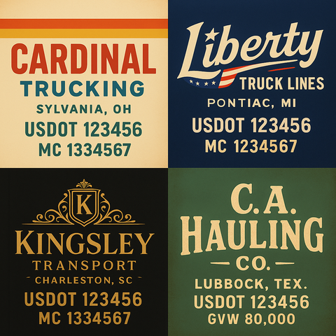 Custom Designed Trucking, Logistics, Truck Door Decal Lettering Sticker Sign (Set of 2)