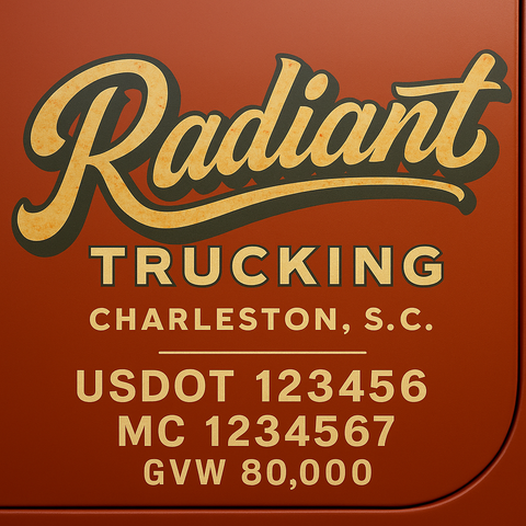 Custom Designed Trucking, Logistics, Truck Door Decal Lettering Sticker Sign (Set of 2)