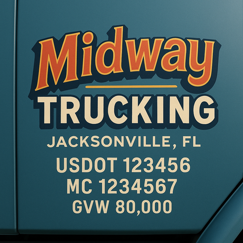 Custom Designed Trucking, Logistics, Truck Door Decal Lettering Sticker Sign (Set of 2)