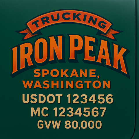 Custom Designed Trucking, Logistics, Truck Door Decal Lettering Sticker Sign (Set of 2)
