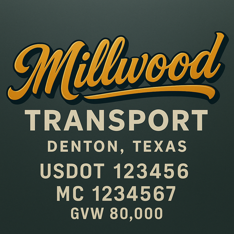 Custom Designed Trucking, Logistics, Truck Door Decal Lettering Sticker Sign (Set of 2)