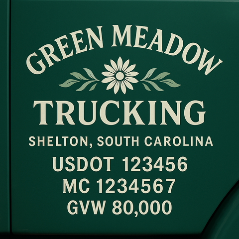 Custom Designed Trucking, Logistics, Truck Door Decal Lettering Sticker Sign (Set of 2)