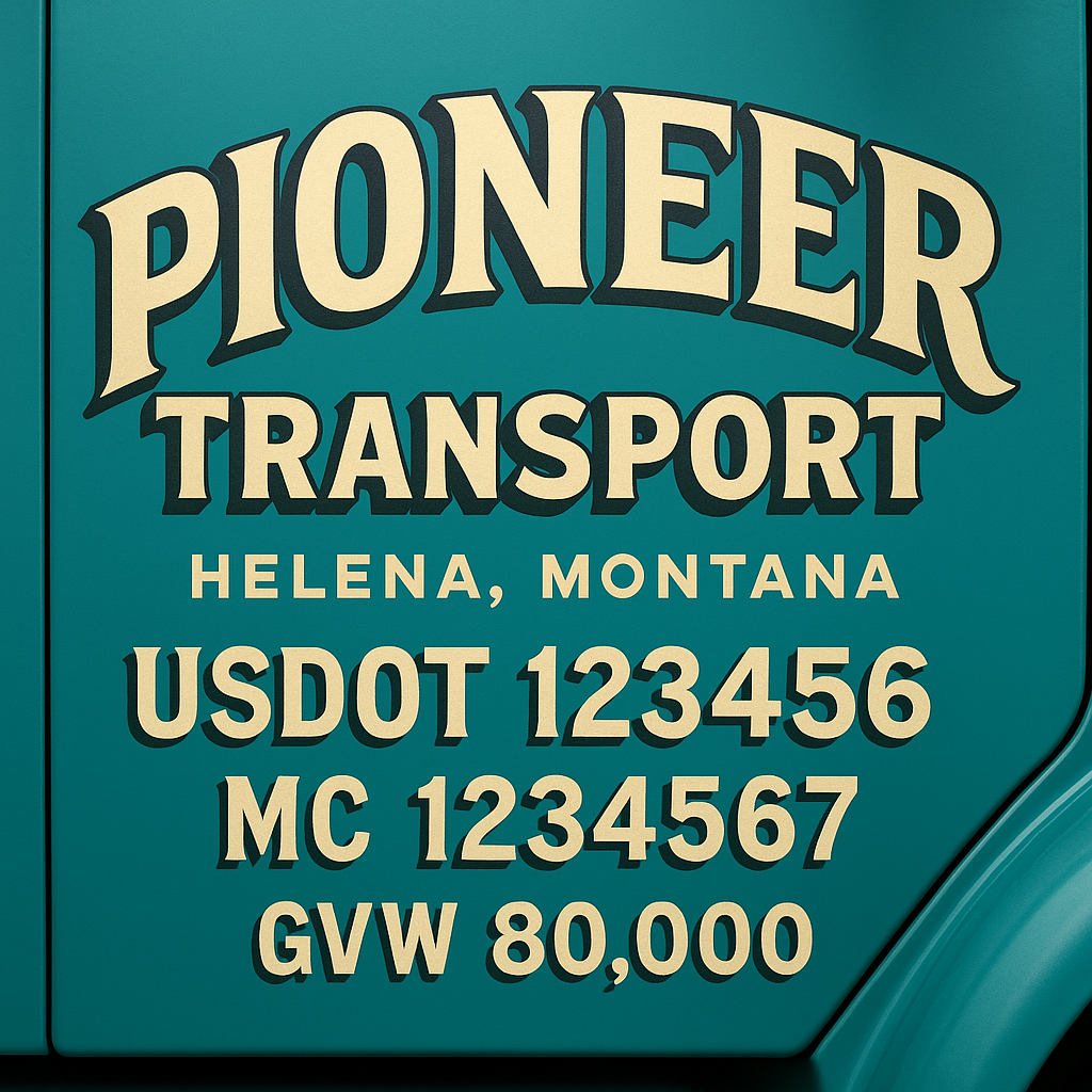 Custom Designed Trucking, Logistics, Truck Door Decal Lettering Sticker Sign (Set of 2)