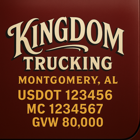 Custom Designed Trucking, Logistics, Truck Door Decal Lettering Sticker Sign (Set of 2)