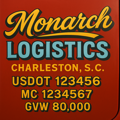 Custom Designed Trucking, Logistics, Truck Door Decal Lettering Sticker Sign (Set of 2)