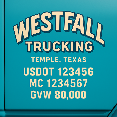 Custom Designed Trucking, Logistics, Truck Door Decal Lettering Sticker Sign (Set of 2)