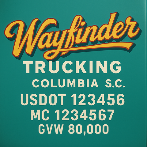 Custom Designed Trucking, Logistics, Truck Door Decal Lettering Sticker Sign (Set of 2)