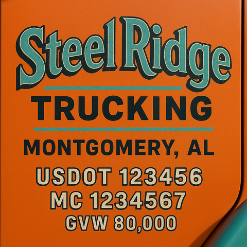 Custom Designed Trucking, Logistics, Truck Door Decal Lettering Sticker Sign (Set of 2)