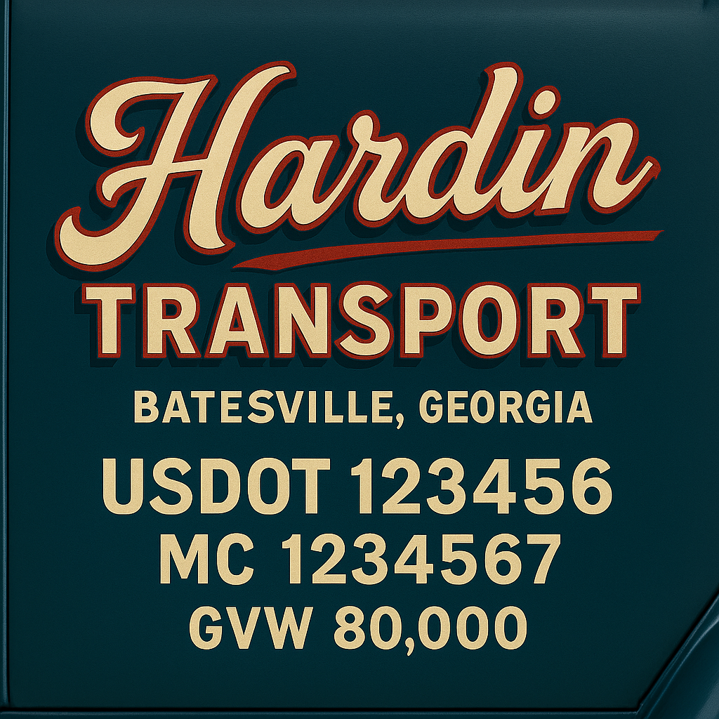 Custom Designed Trucking, Logistics, Truck Door Decal Lettering Sticker Sign (Set of 2)