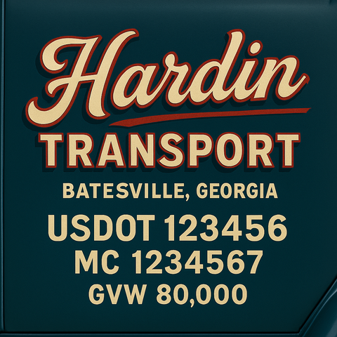 Custom Designed Trucking, Logistics, Truck Door Decal Lettering Sticker Sign (Set of 2)