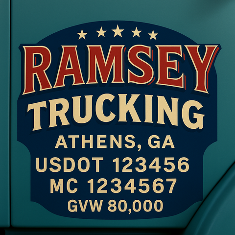 Custom Designed Trucking, Logistics, Truck Door Decal Lettering Sticker Sign (Set of 2)
