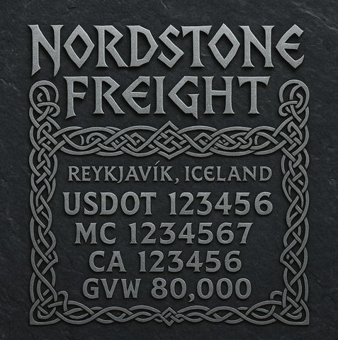 Custom Designed Trucking, Logistics, Truck Door Decal Lettering Sticker Sign Decal with USDOT, MC, GVW, CA, KYU (Set of 2)