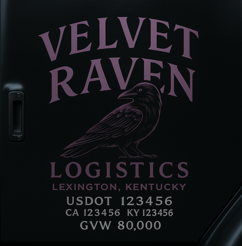 Custom Designed Trucking, Logistics, Truck Door Decal Lettering Sticker Sign Decal with USDOT, MC, GVW, CA, KYU (Set of 2)