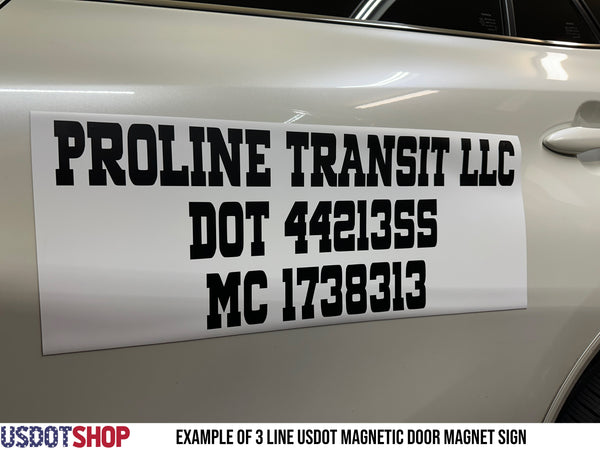 USDOT, MC & GVWR Number Magnetic Sign (2 Pack)