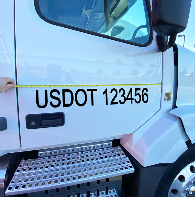 measuring a usdot decal on truck