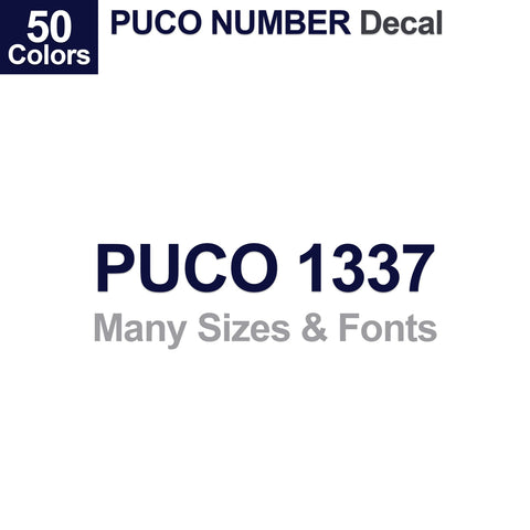 puco number decal