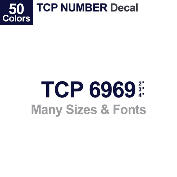 TCP Number Decal (2 Pack)