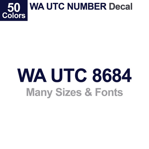 wa utc number decal sticker