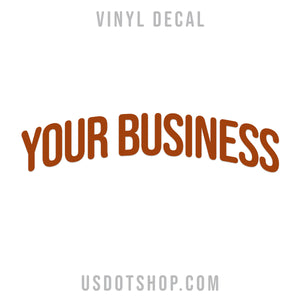 arched business name decal