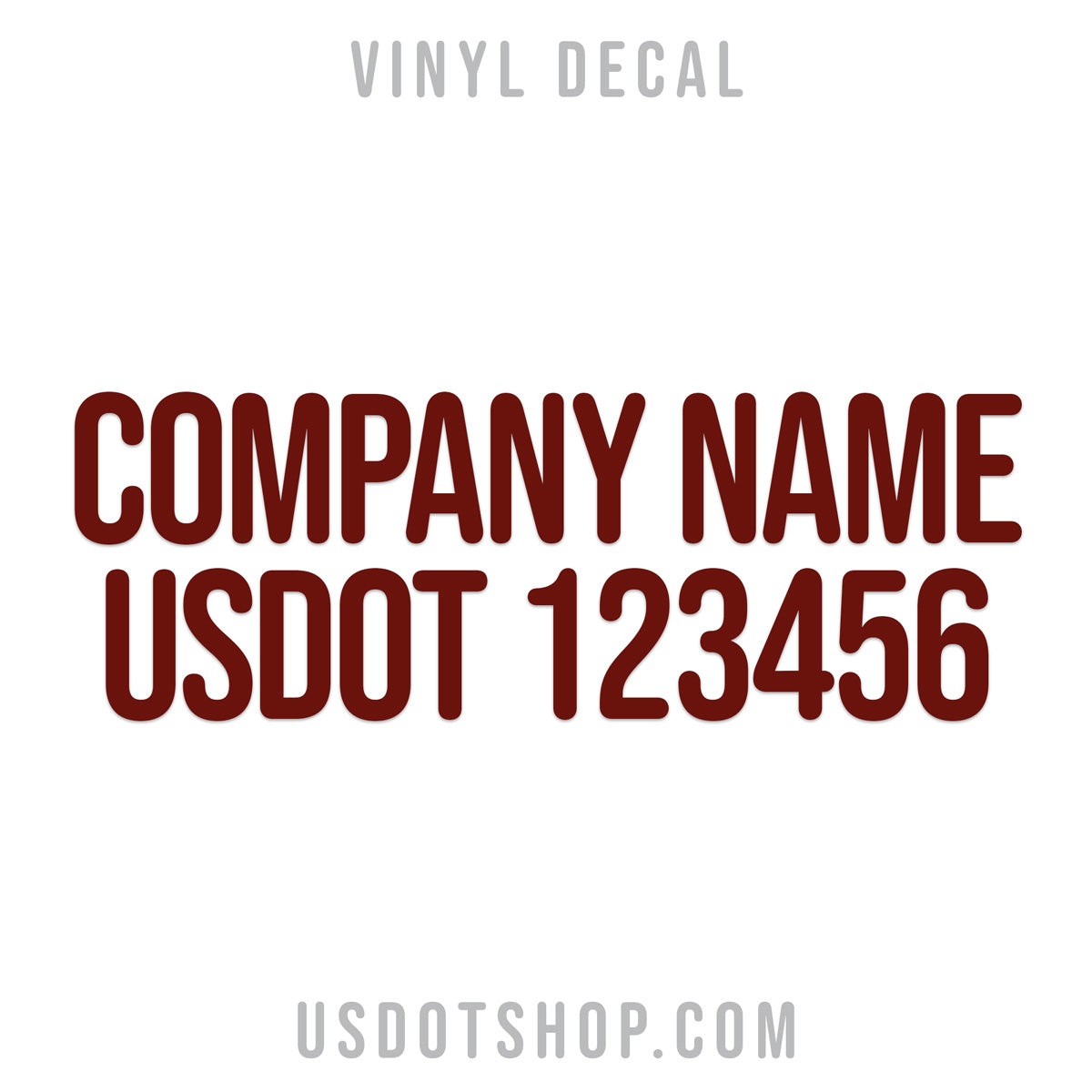 company name decal with usdot