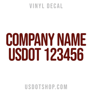 company name decal with usdot