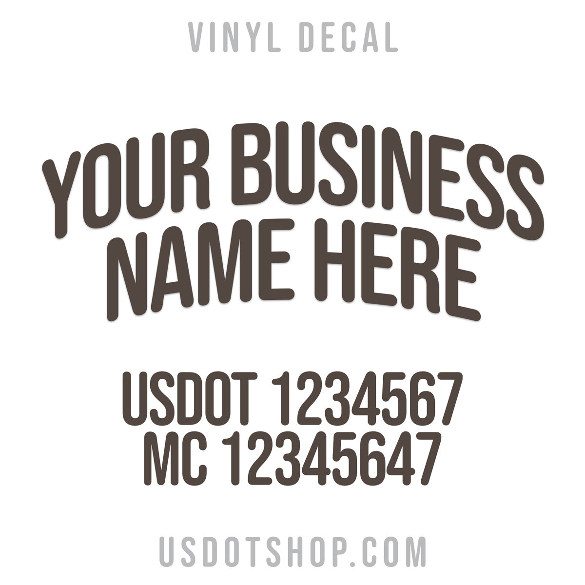 company name decal with usdot, mc numbers
