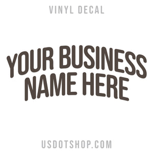 curved company name decal for trucks