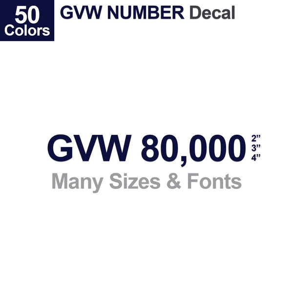 GVW (GVWR) Truck Decal (2 Pack)