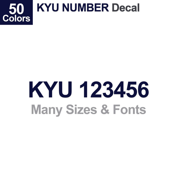 kyu number decal 