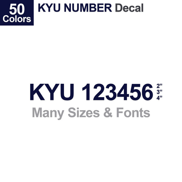 KYU Number Truck Decal (2 Pack)