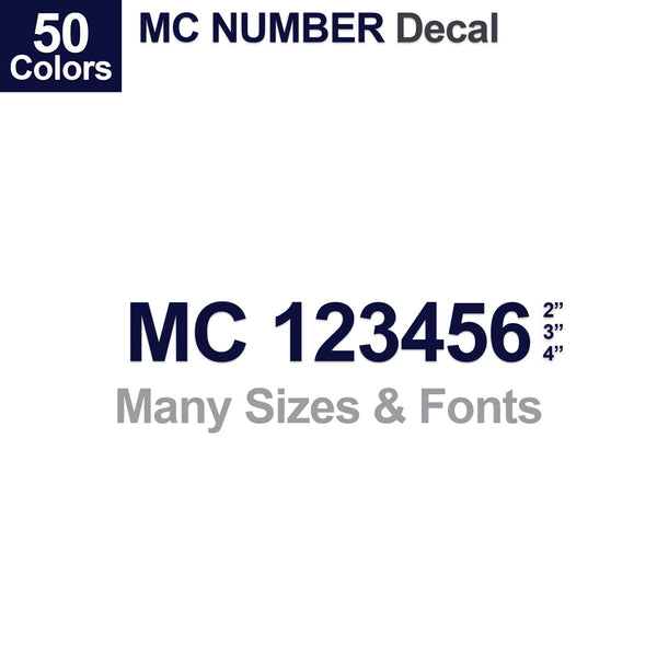 MC Number Truck Decal (2 Pack)