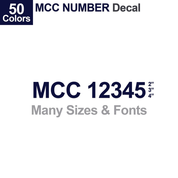MCC Number Truck Decal (2 Pack)