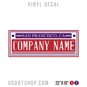 Truck Door Decal, Company Name, Location, USDOT