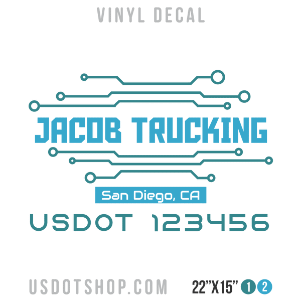 Truck Door Decal, Company Name, Location, USDOT