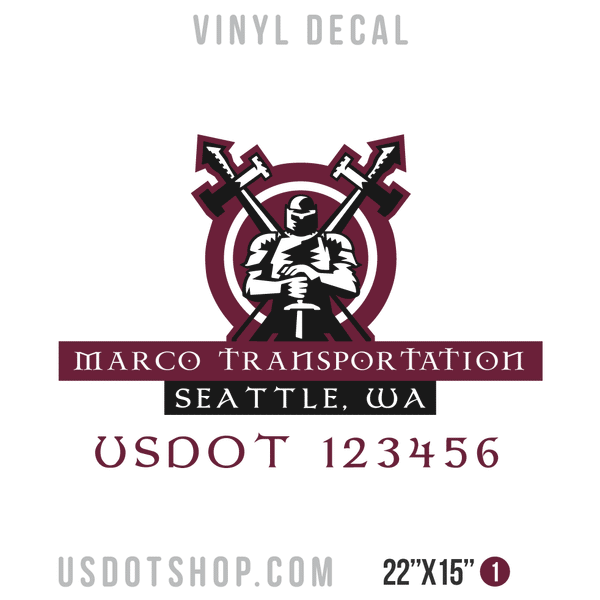 Truck Door Decal, Company Name, Location, USDOT