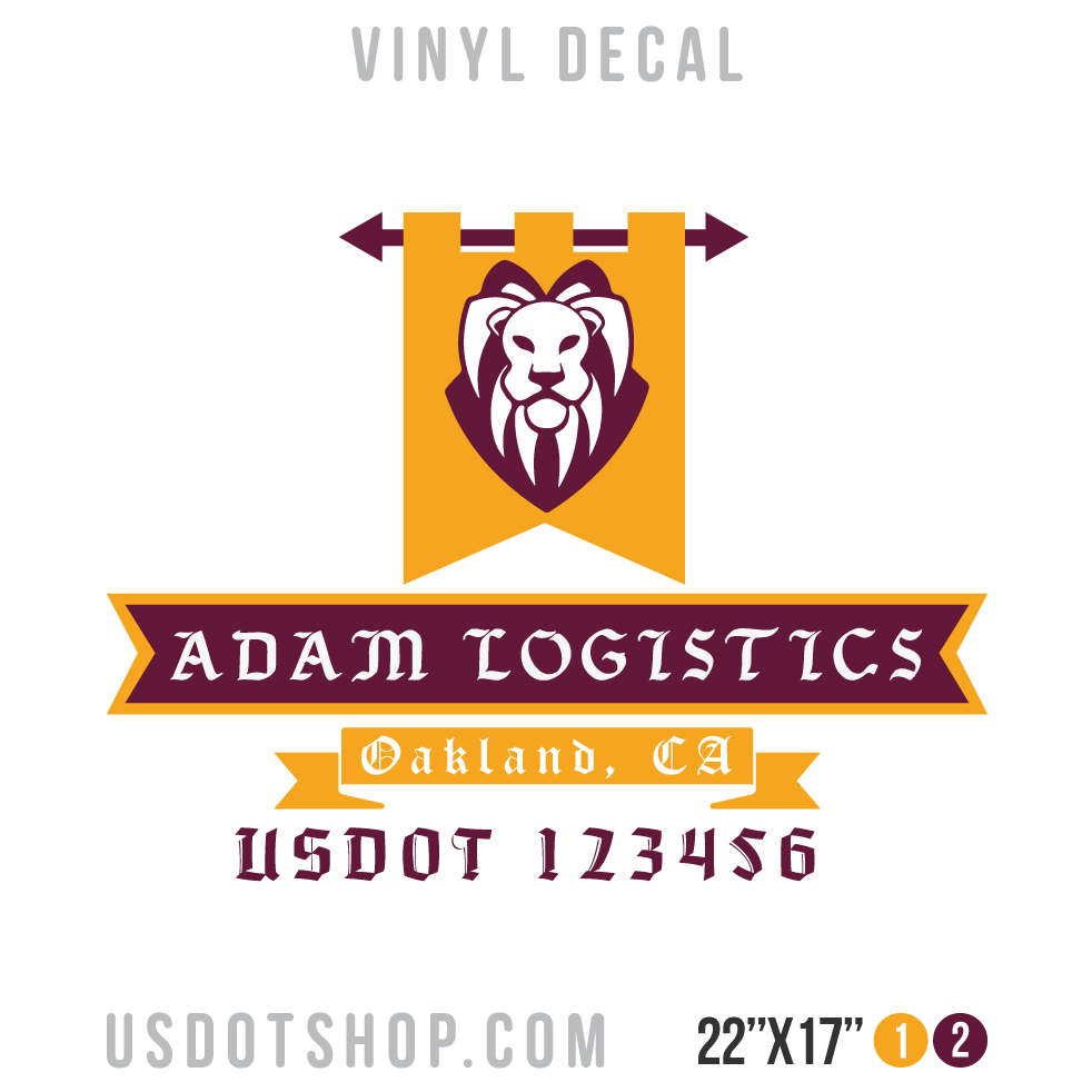 Truck Door Decal, Company Name, Location, USDOT